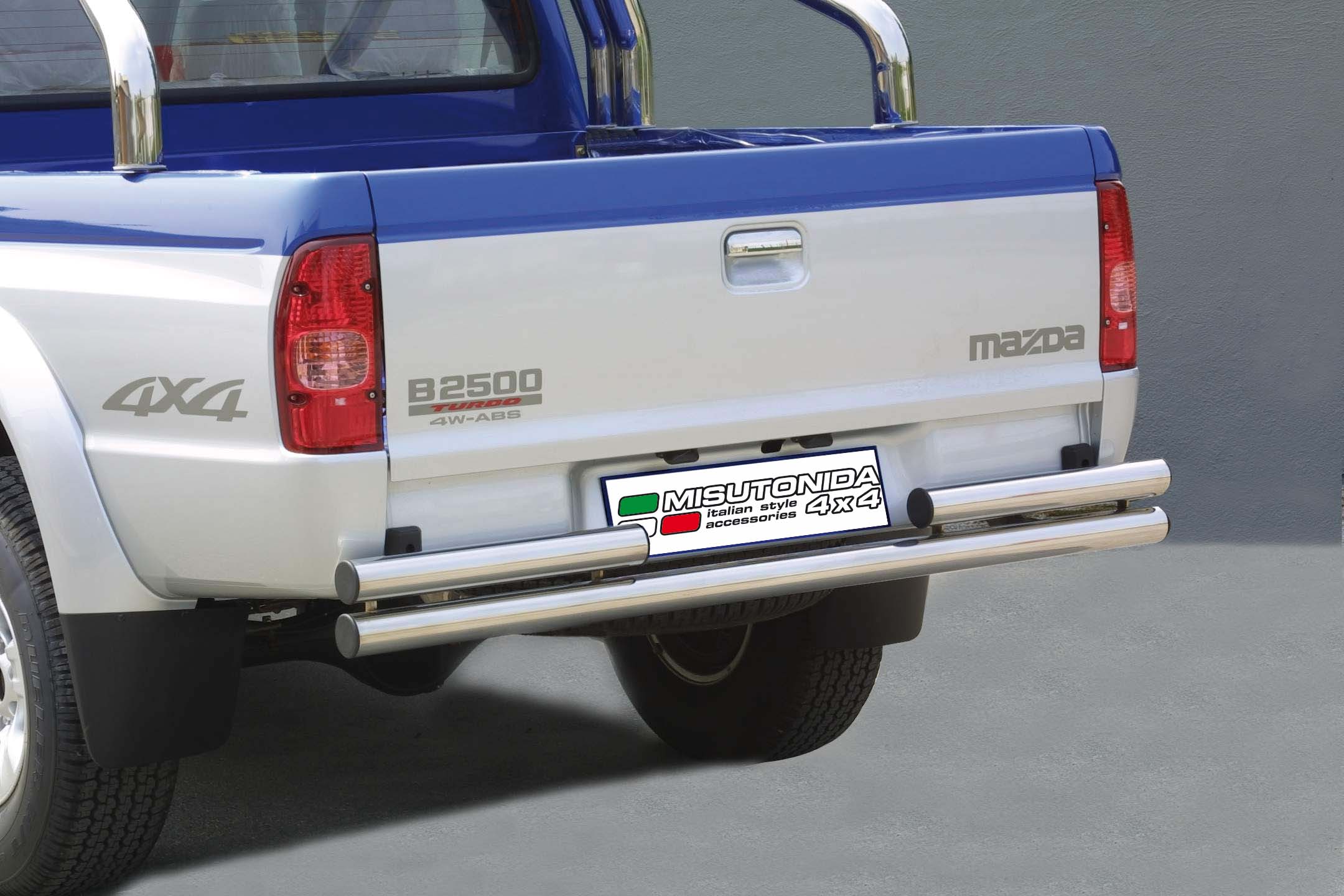 PARE CHOC ARRIERE DOUBLE TUBES INOX Ø 63 MAZDA B2500 DOUBLE CAB 1999+