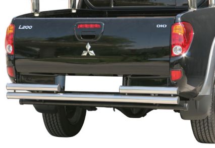 PARE CHOC ARRIERE DOUBLE TUBES INOX Ø 63 MITSUBISHI L200 2006/2009