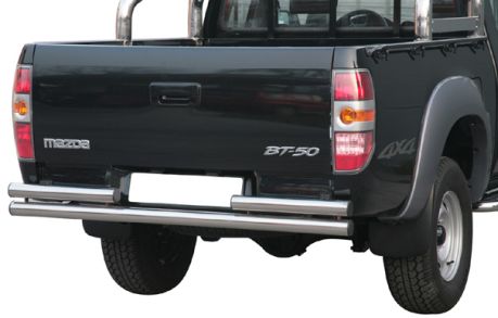 PARE CHOC ARRIERE DOUBLE TUBES INOX Ø 63 MAZDA BT50 2007/2009