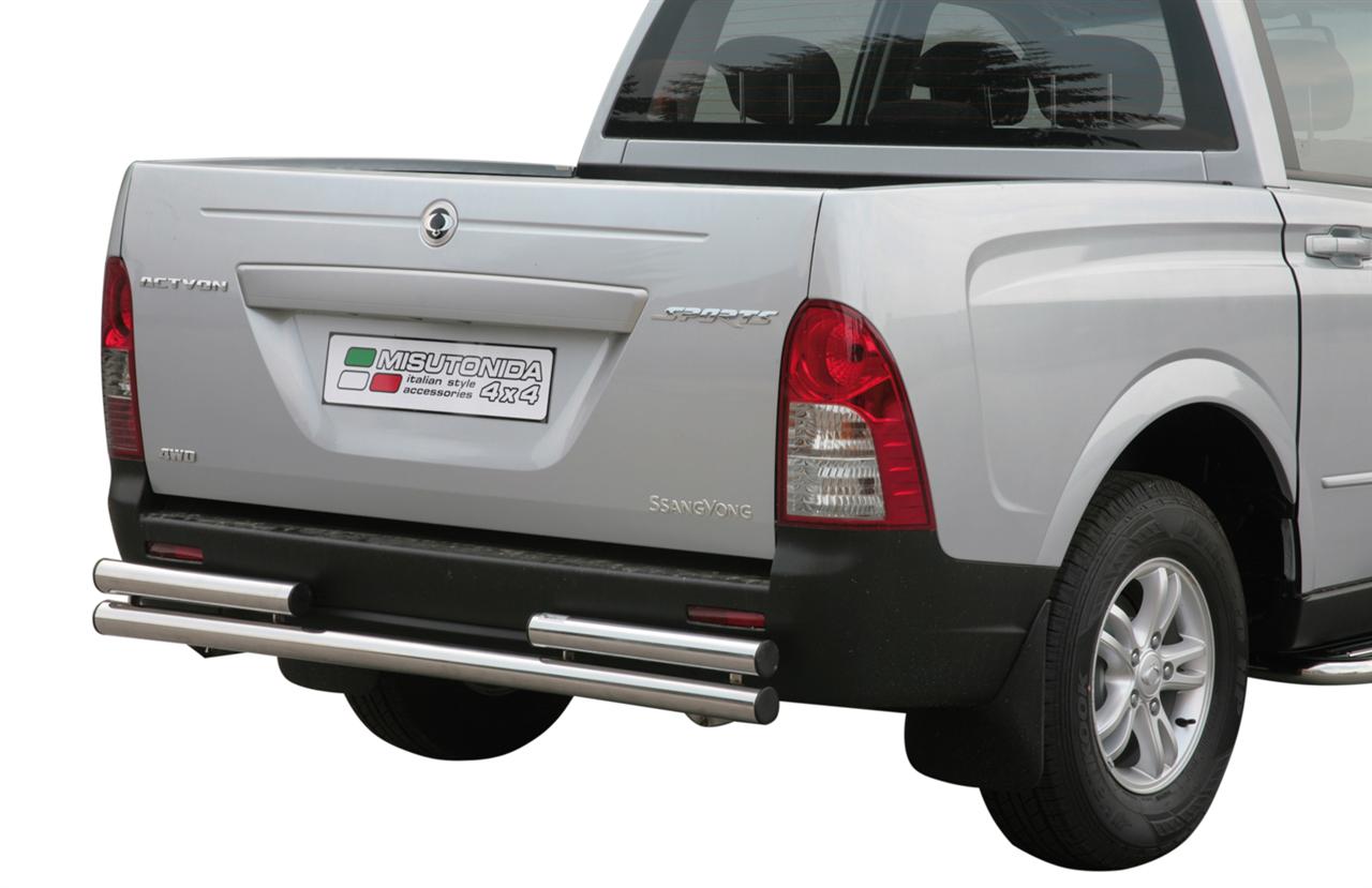 PARE CHOC ARRIERE DOUBLE TUBES INOX Ø 63 SSANGYONG ACTYON SPORTS 2007