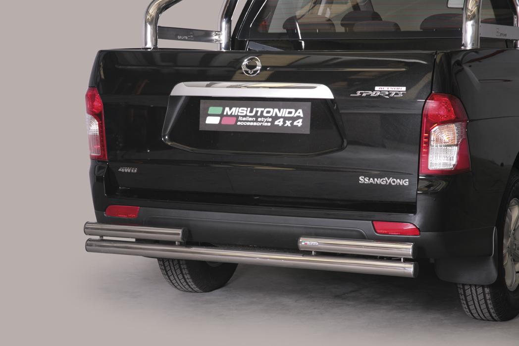 PARE CHOC ARRIERE DOUBLE TUBES INOX Ø 63 SSANGYONG ACTYON SPORTS 2012