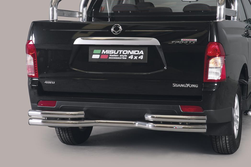 PARE CHOC ARRIERE DOUBLE TUBES INOX Ø 63 SSANGYONG ACTYON SPORTS 2012