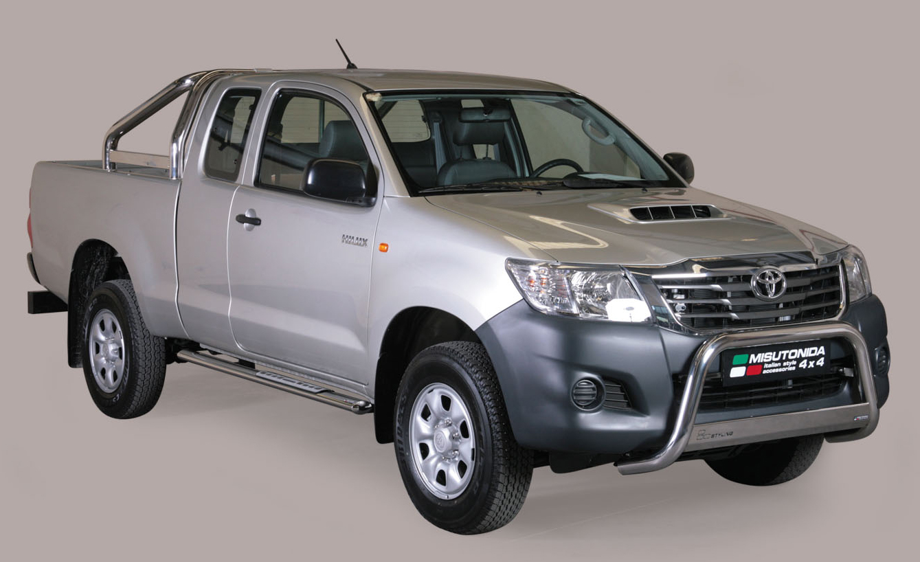 TUBES MARCHE PIEDS OVALE INOX DESIGN TOYOTA HILUX VIGO 2005/2015 EXTRA CAB