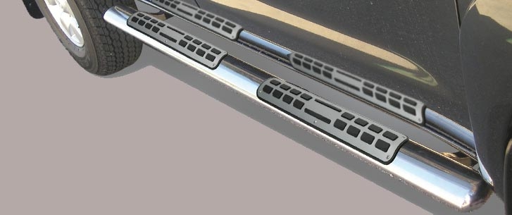 TUBES MARCHE PIEDS OVALE INOX  DESIGN TOYOTA HILUX/VIGO 2006+ DOUBLE CAB