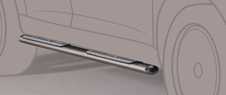 TUBES MARCHE PIEDS OVALE INOX DESIGN DODGE NITRO 2007+