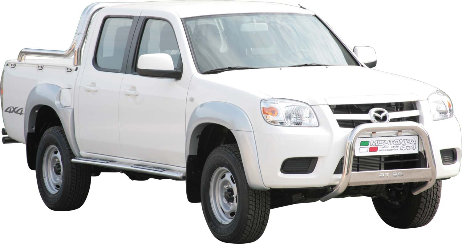 TUBES MARCHE PIEDS OVALE INOX DESIGN MAZDA BT50 DOUBLE CAB 09/11