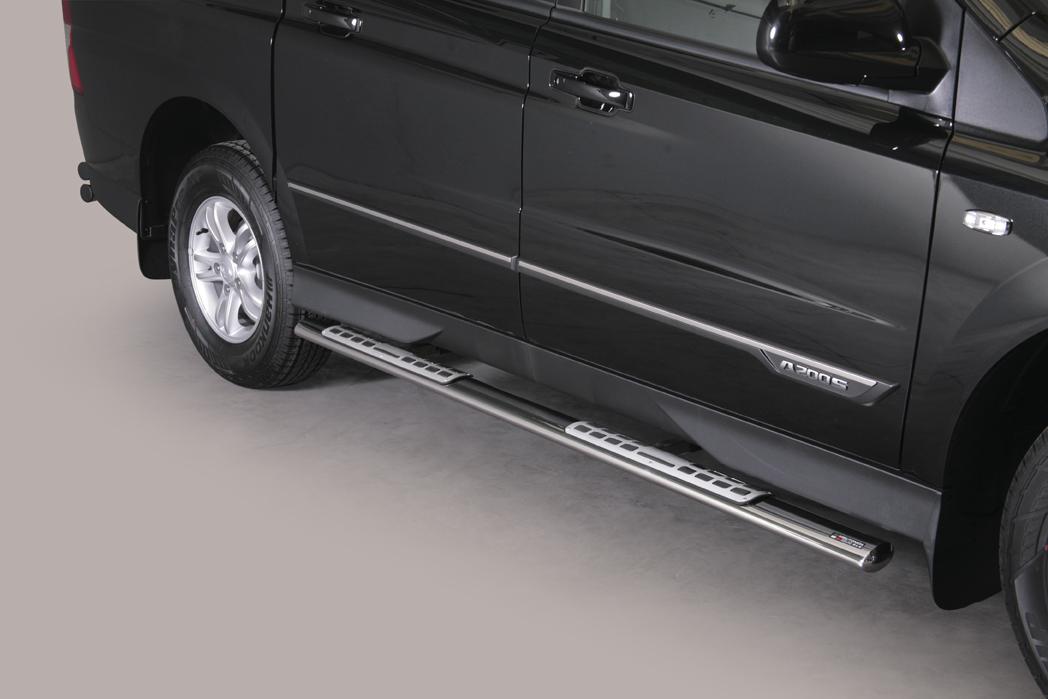 TUBES MARCHE PIEDS OVALE INOX SSANGYONG ACTYON SPORTS 2012+