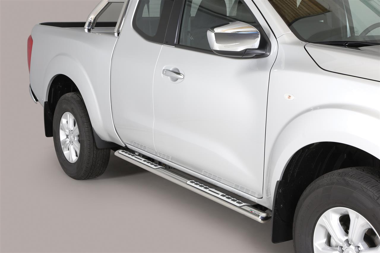TUBES MARCHE PIEDS OVALE INOX DESIGN NISSAN NAVARA NP300 2016+ KING CAB