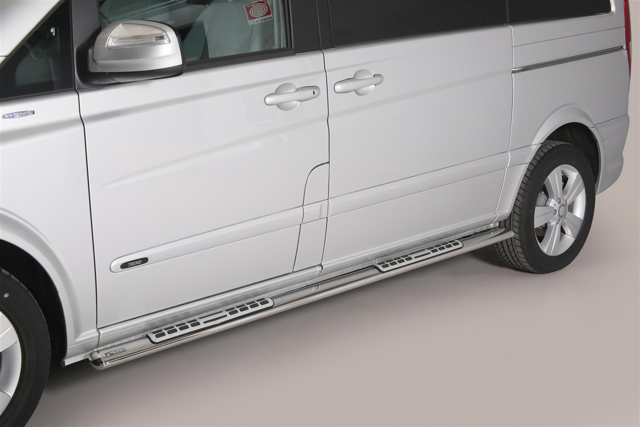 TUBES MARCHE PIEDS OVALE INOX DESIGN MERCEDES VIANO L1 2010+/2015+