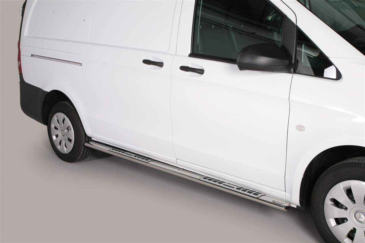 TUBES MARCHE PIEDS OVALE INOX DESIGN MERCEDES VITO L1 2010+/2015+