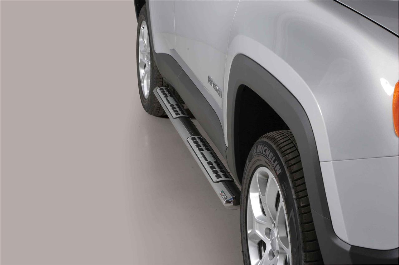 TUBES MARCHE PIEDS OVALE INOX DESIGN JEEP RENEGADE 2014+ (TrailHawk inclus)
