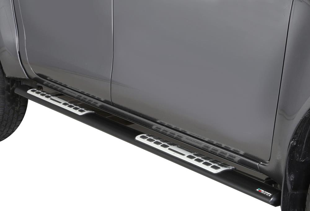 TUBES MARCHE PIEDS OVALE NOIR DESIGN MERCEDES CLASSE X DOUBLE CAB 2017+ THERMOLAQUE NOIR 