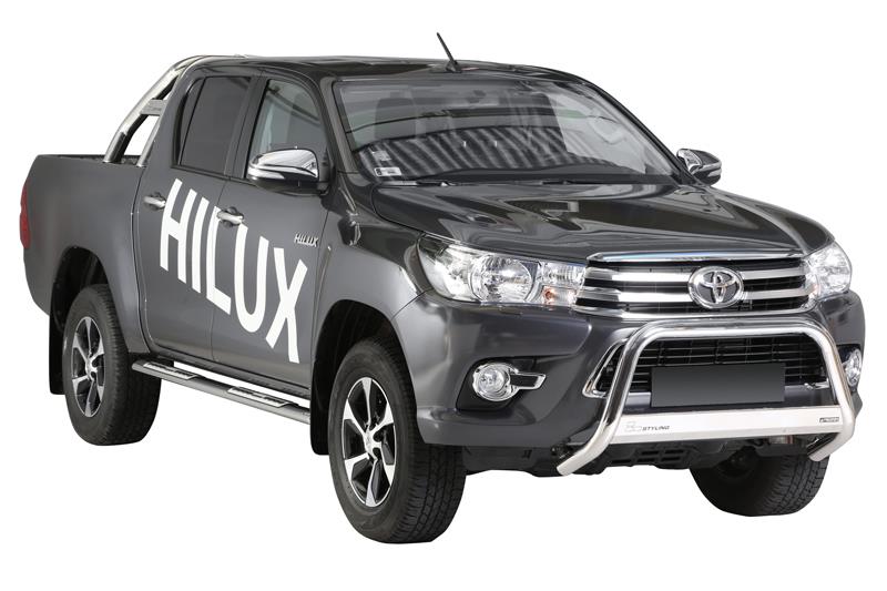 TUBES MARCHE PIEDS OVALE INOX DESIGN TOYOTA HILUX 2016+ EXTRA CAB