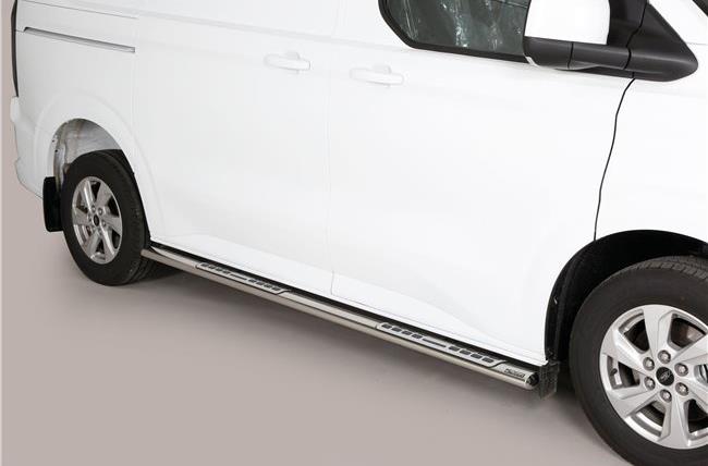 TUBES MARCHE PIEDS OVALE INOX DESIGN FORD TRANSIT CUSTOM 01.2024+ L1