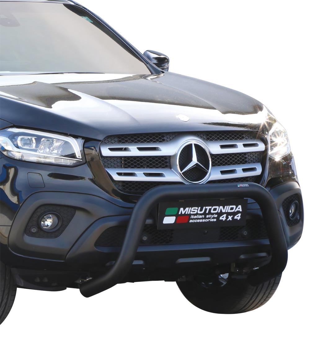 SUPER BAR INOX Ø 76 MERCEDES X CLASS 2017+ CE THERMOLAQUE NOIR