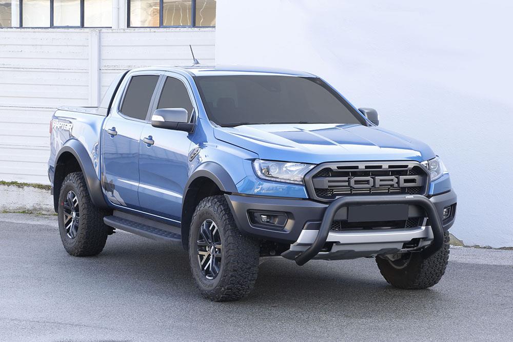 SUPER BAR INOX Ø 76 FORD RANGER RAPTOR 2019/2023 CE - THERMOLAQUE NOIR