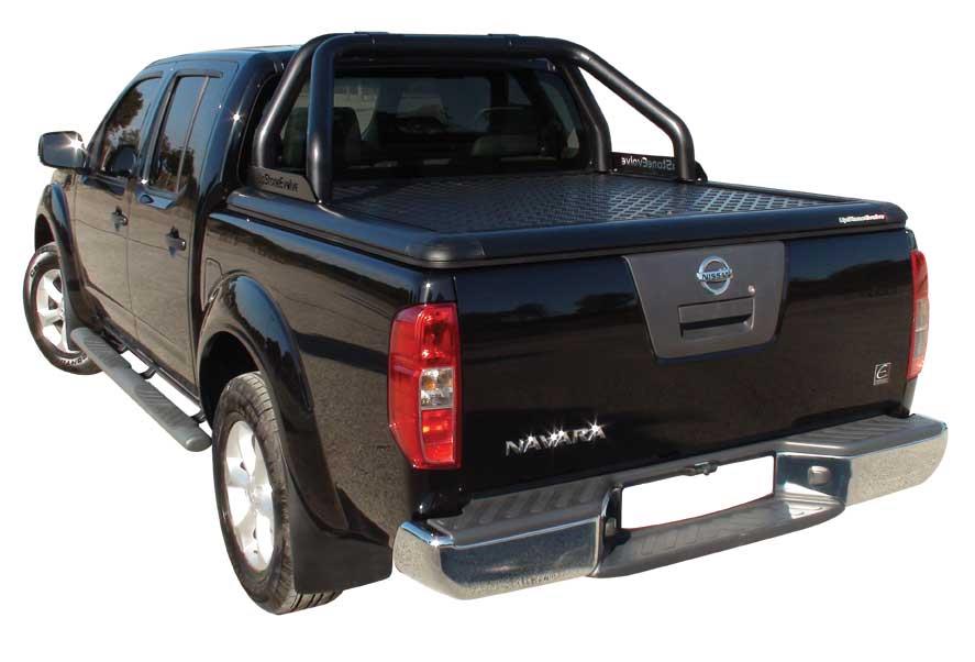 TONNEAU COVER ALU NISSAN NAVARA DBL CAB C-CHANEL 2005/2015 THERMOLAQUE NOIR