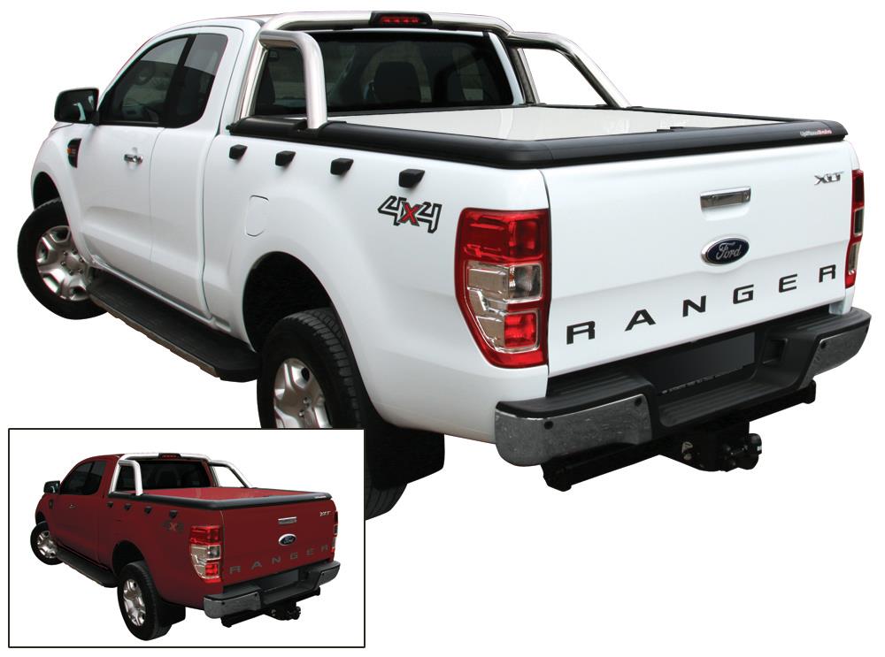 Tonneau Cover Aluminium Ford Ranger Double Cab 2012+ Compatible Roll Bar D'origine Rouge Cuivre 37M