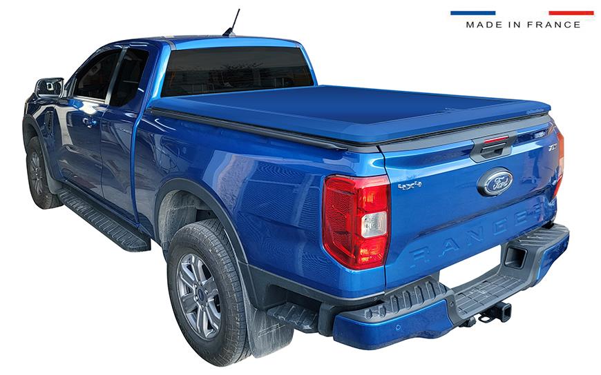 TONNEAU COVER ALUMINIUM NON PEINT V2 FORD RANGER 23+ DOUBLE CABINE SANS ARCEAU OEM