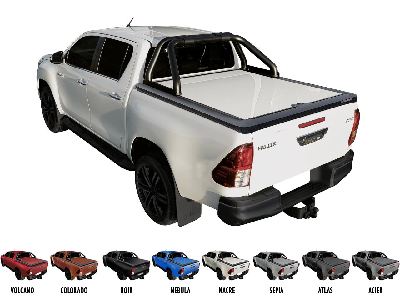 Tonneau Cover Alu V2 Toyota Hilux 2016+ Extra Cab Blanc Pur 040