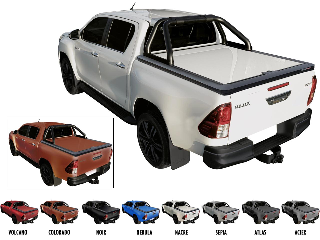 Tonneau Cover Alu V2 Toyota Hilux 2016+ Extra Cab Rouge Colorado 4R8