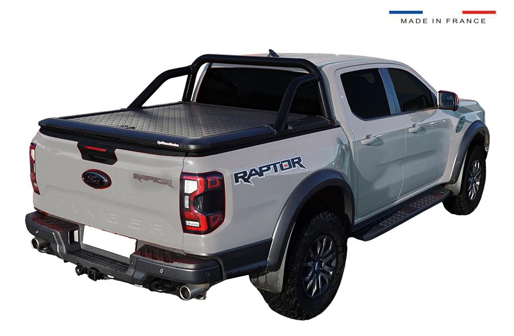 TONNEAU COVER ALUMINIUM V2 FORD RANGER 23+ SUPER CABINE COMPATIBLE ROLL BAR USPTONE