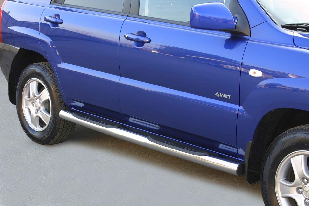 Tubes Marche Pieds Inox Ø76 Kia Sportage 2004/2008
