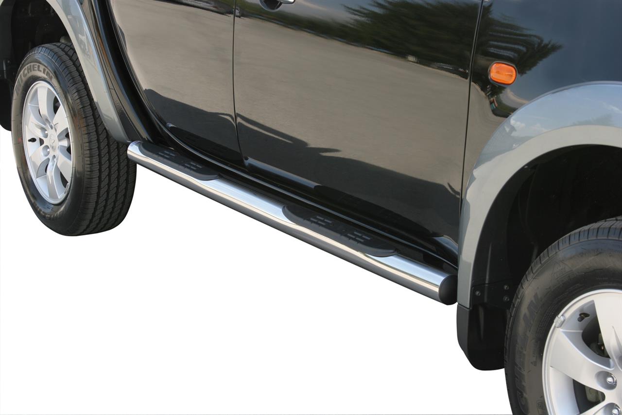 TUBES MARCHE PIEDS INOX Ø 76 MITSUBISHI L200 DOUBLE CAB 2006/2009