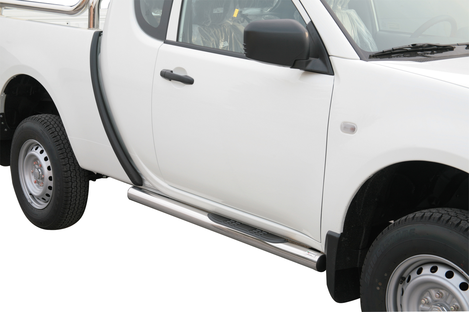 TUBES MARCHE PIEDS INOX Ø 76 MITSUBISHI L200 CLUB CAB 2010/2014