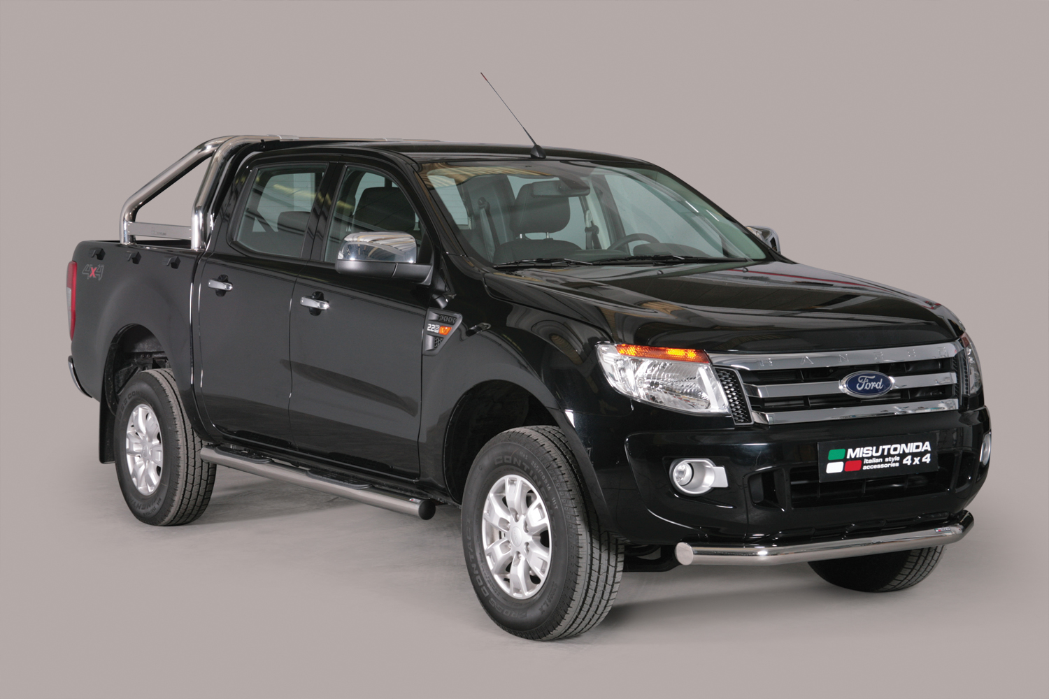 TUBES MARCHE PIEDS INOX Ø 76 FORD RANGER 2012/2022 / 2023+ DOUBLE CAB