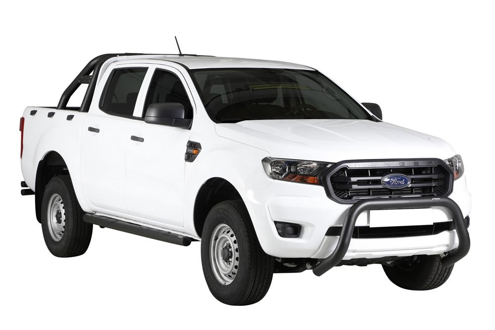 TUBES MARCHE PIEDS NOIR Ø76 FORD RANGER 2012/2022 / 2023+ DOUBLE CAB 