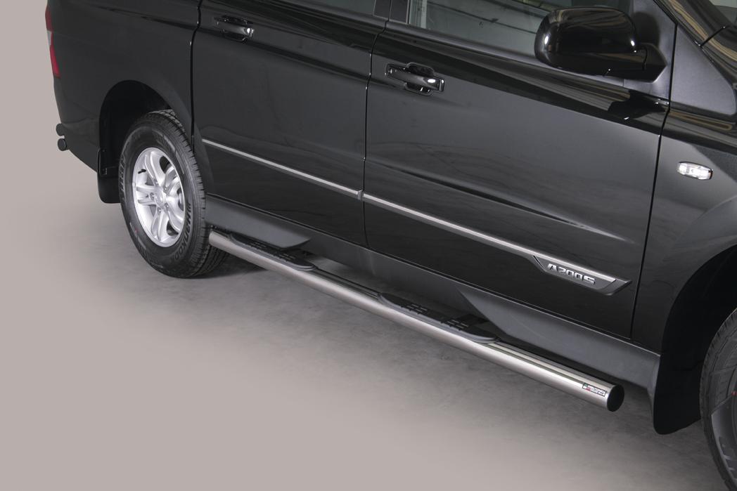 TUBES MARCHE PIEDS INOX Ø 76 SSANGYONG ACTYON SPORTS 2012+
