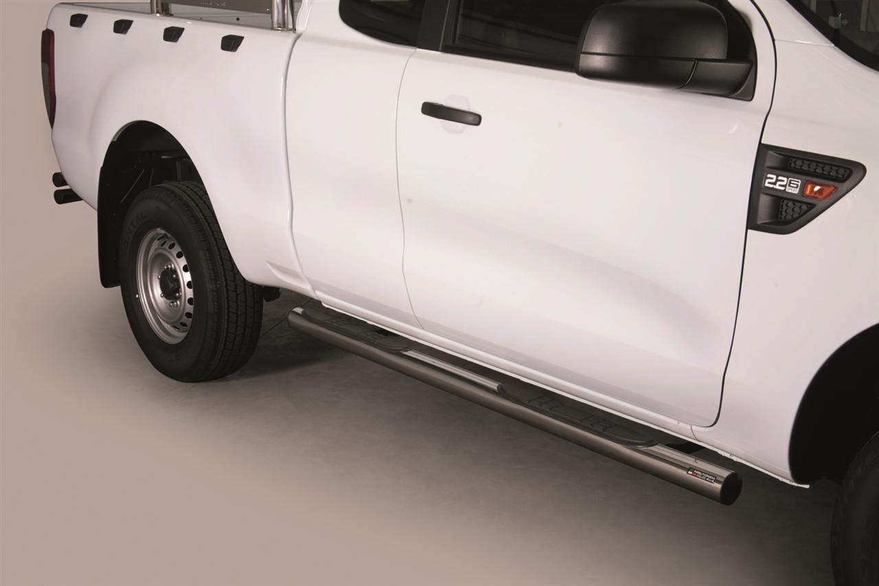 TUBES MARCHE PIEDS INOX Ø 76 FORD RANGER 2012/2022 / 2023+ SUPER CAB