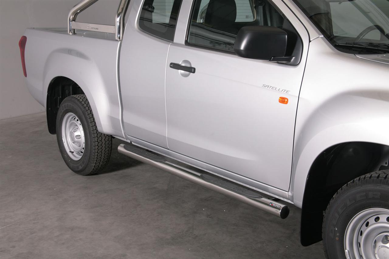 TUBES MARCHE PIEDS INOX Ø 76 ISUZU DMAX 2012/2020 SPACE CAB