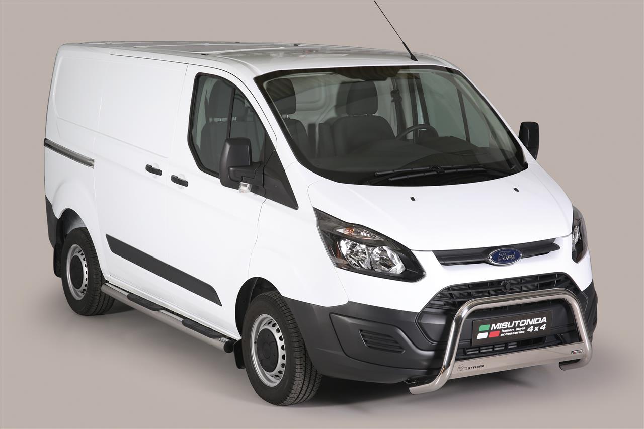 TUBES MARCHE PIEDS INOX Ø 76 FORD TRANSIT CUSTOM 13+ L1H1