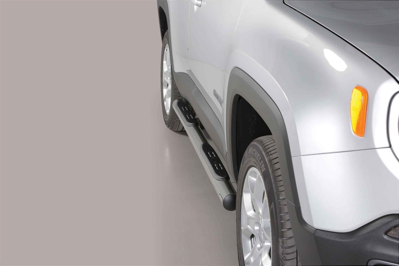 TUBES MARCHE PIEDS INOX Ø 76 JEEP RENEGADE 2014+ (TrailHawk inclus)