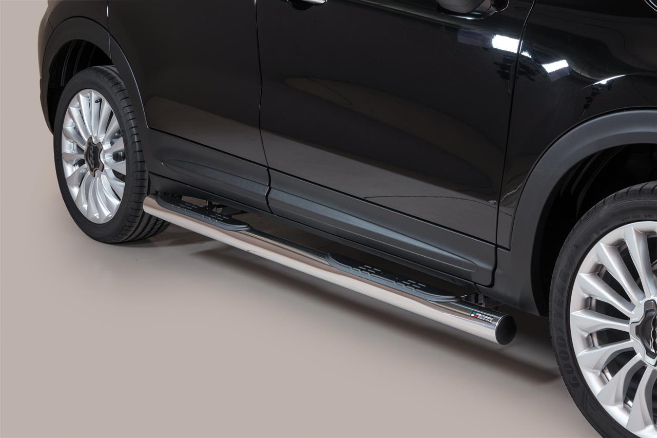 TUBES MARCHE PIEDS INOX Ø 76 FIAT 500 X 2015+