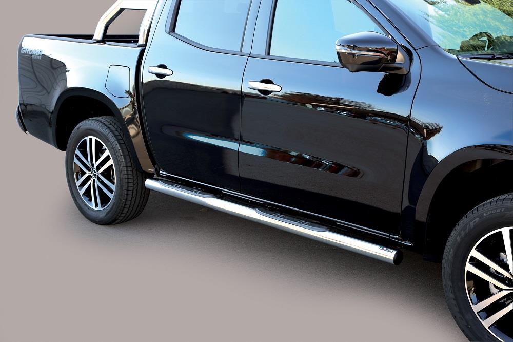 TUBES MARCHE PIEDS INOX Ø 76 MERCEDES CLASSE X DOUBLE CAB 2017+