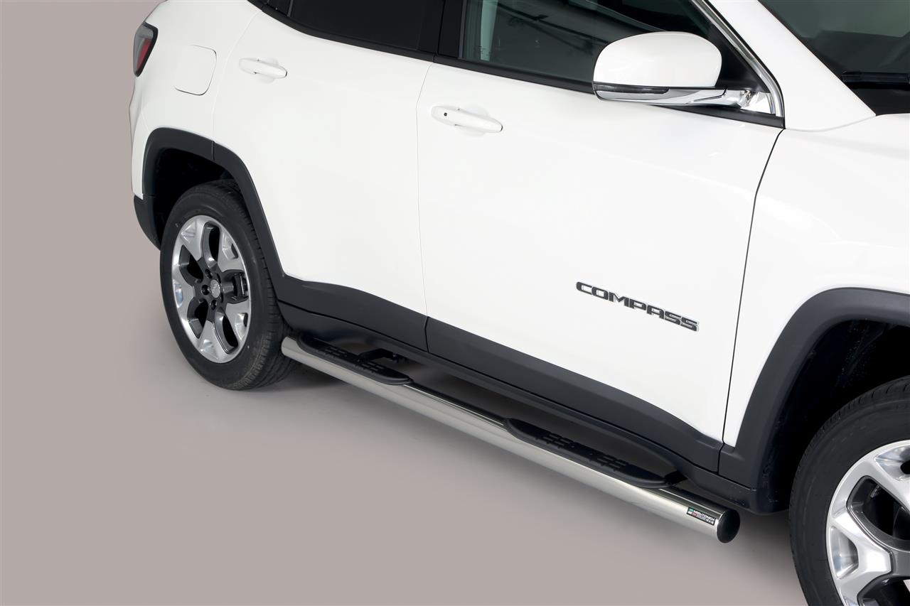 TUBES MARCHE PIEDS INOX Ø 76 JEEP COMPASS 2017+