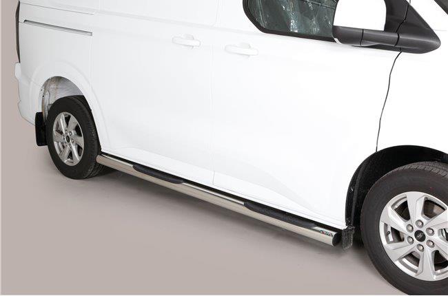 TUBES MARCHE PIEDS INOX Ø 76 FORD TRANSIT CUSTOM 01.2024+ L1