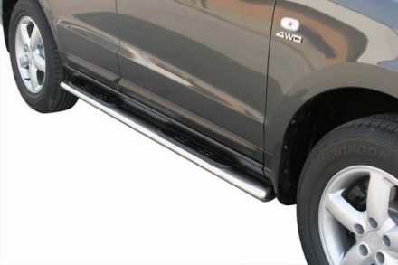 TUBES MARCHE PIEDS OVALE INOX Ø 76 HYUNDAI SANTA FE 2006/2010
