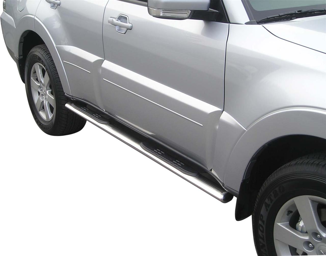 TUBES MARCHE PIEDS OVALE INOX Ø 76 MITSUBISHI PAJERO DID 2007+ 5P