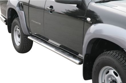 TUBES MARCHE PIEDS OVALE INOX Ø 76 MAZDA BT50 2007/2008 DBL CAB
