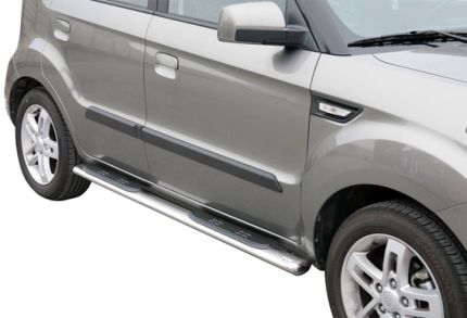 TUBES MARCHE PIEDS OVALE INOX  Ø 76 KIA SOUL 2009+