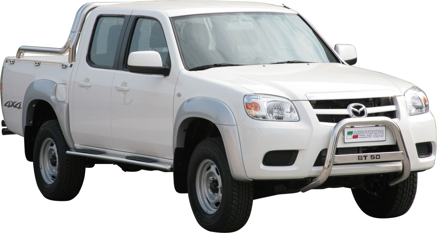 TUBES MARCHE PIEDS OVALE INOX  Ø 76 MAZDA BT50 2009/2011 DBL CAB