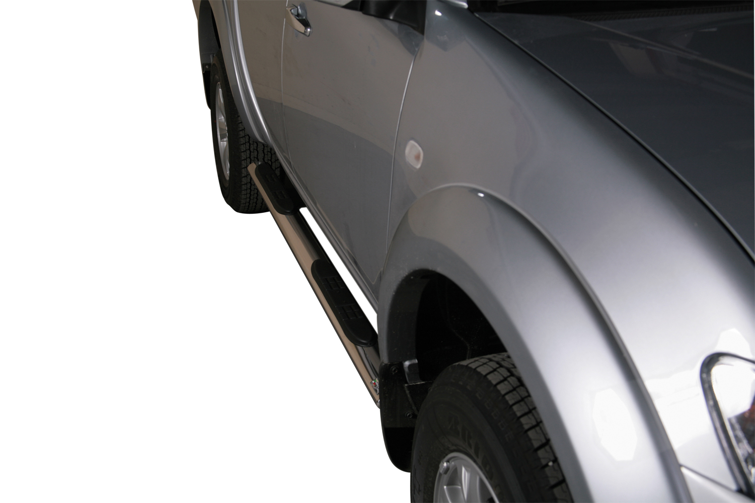 TUBES MARCHE PIEDS OVALE INOX  Ø 76 MITSUBISHI L200 2010/2014 DOUBLE CAB