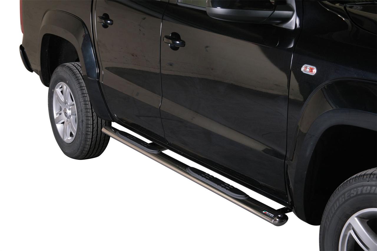 TUBES MARCHE PIEDS OVALE INOX Ø 76 VOLKSWAGEN AMAROK 2010+