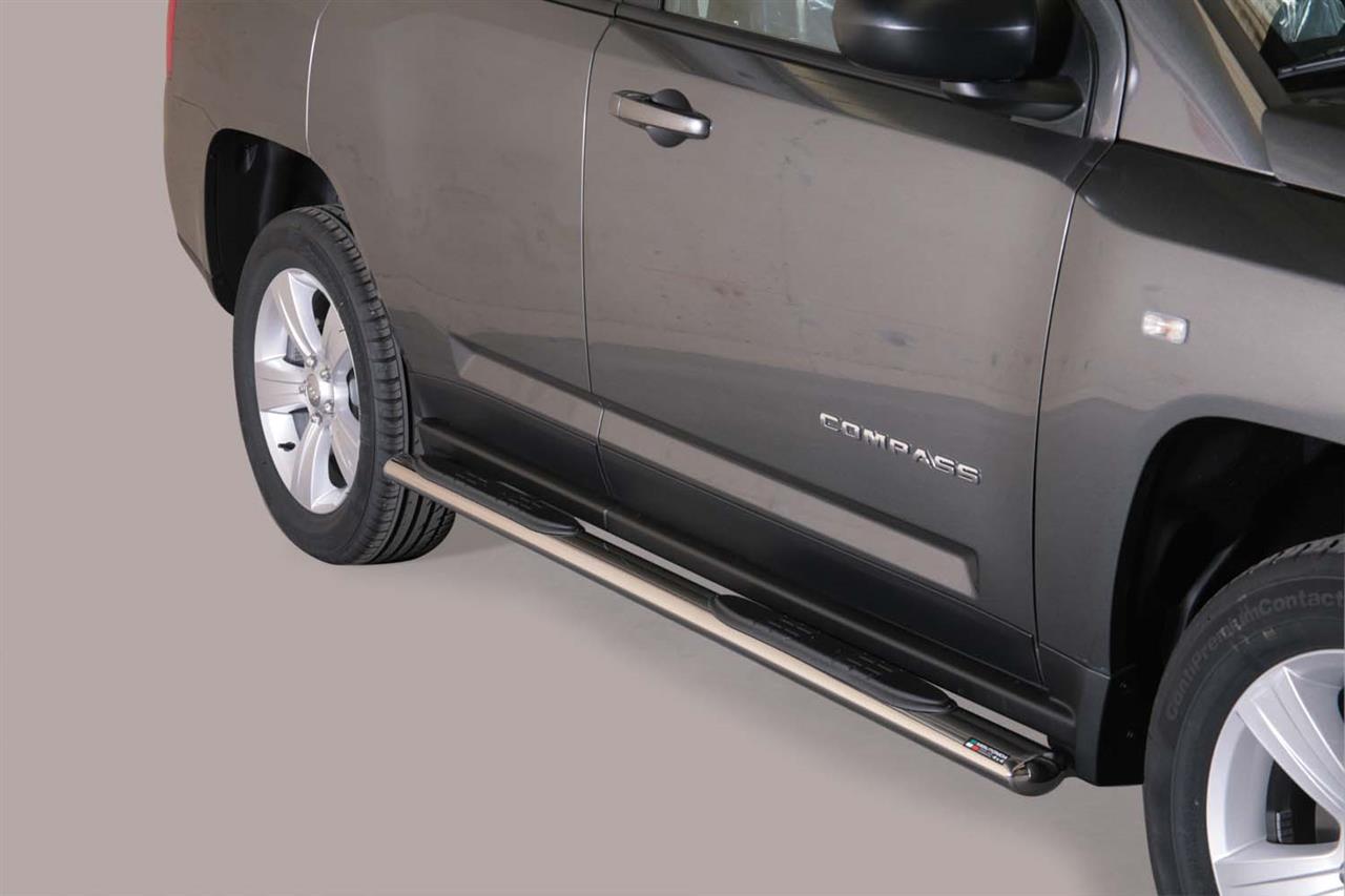 TUBES MARCHE PIEDS OVALE INOX Ø 76 JEEP COMPASS 2011/2017