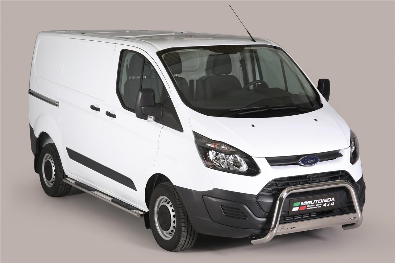TUBES MARCHE PIEDS OVALE INOX Ø 76 FORD TRANSIT CUSTOM 13+ L1H1