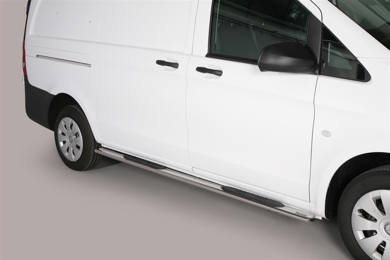 TUBES MARCHE PIEDS OVALE INOX Ø 76 MERCEDES VITO L1 2010+/2015+